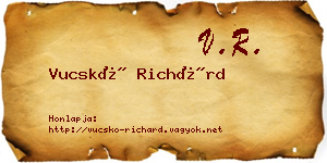 Vucskó Richárd névjegykártya